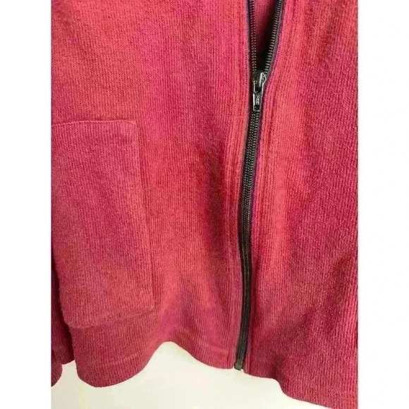 FH Clothing Co Sweater Women One Size  
Red Zip Mock Neck Boxy Cardigan Jacket - Picture 5 of 8